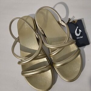 OluKai Tiare Strappy Slingback Sandal Gold Women’s size 10, NWT